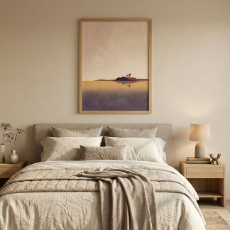 Minimalist Lake Reflection Wall Art for Livingroom