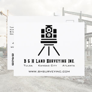 Minimalist Land Surveyor QR Code Business Postcard