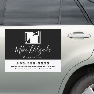 Minimalist Landscape Contractor Building Interior Car Magnet