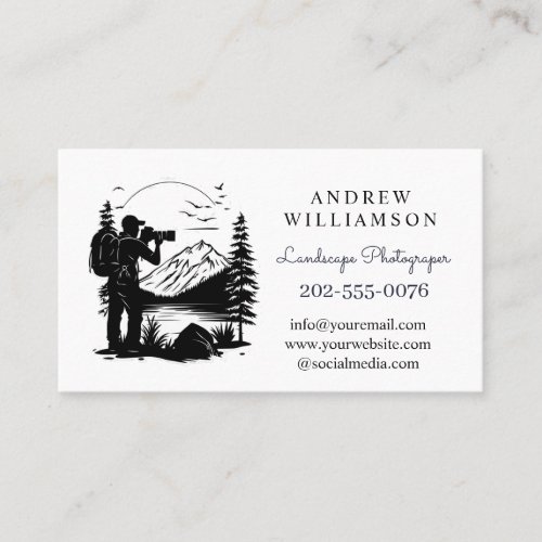 Minimalist Landscape Photographer Business Card