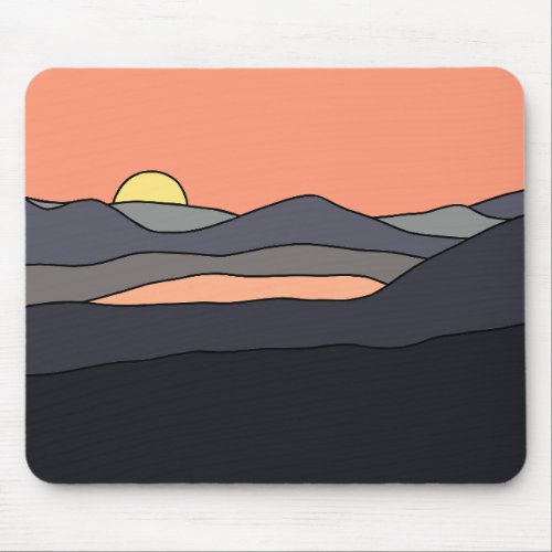 Minimalist Landscape Sunset Design 287 Mouse Pad