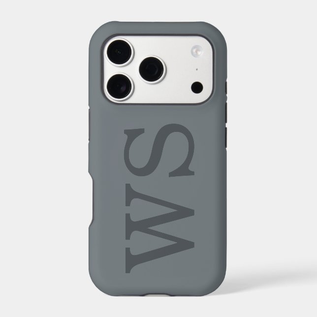 Minimalist Large Monogram Initial Quiet Luxury iPhone Case (Back)