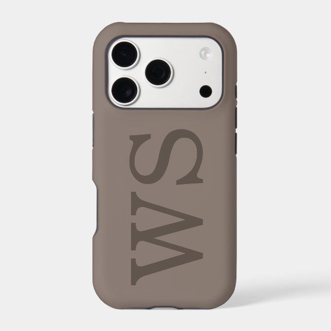 Minimalist Large Monogram Initial Quiet Luxury iPhone Case (Back)