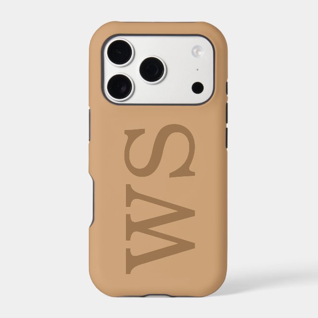 Minimalist Large Monogram Initial Quiet Luxury iPhone Case (Back)