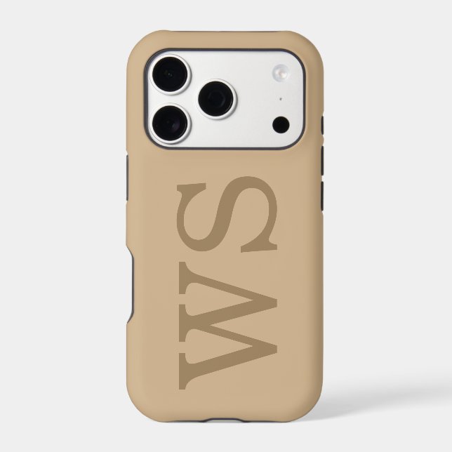 Minimalist Large Monogram Initial Quiet Luxury iPhone Case (Back)