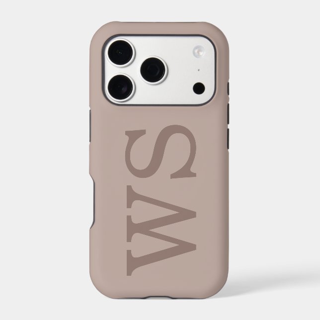 Minimalist Large Monogram Initial Quiet Luxury iPhone Case (Back)