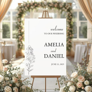 Minimalist Larkspur Wedding Welcome Sign