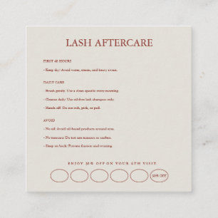 Minimalist Lash Aftercare Loyalty Business Card
