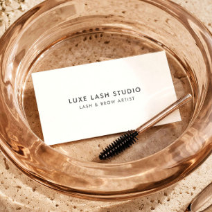 Minimalist Lash Artist Luxury Beauty Studio Ivory Business Card