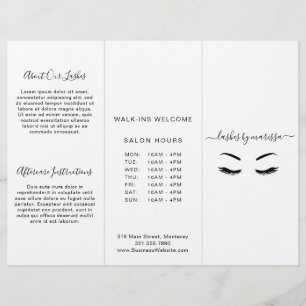 Minimalist Lashes Business Trifold Brochure