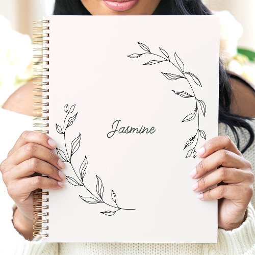 Minimalist Laurel Wreath Custom Name Planner