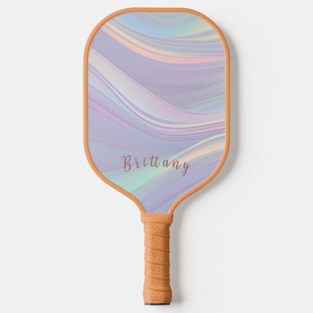 Minimalist Lavender and Blue Modern Monogram Pickleball Paddle (Front)