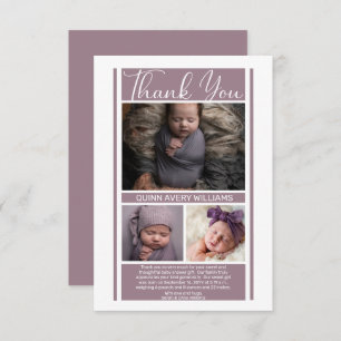 Minimalist Lavender Baby Shower Girl Thank You