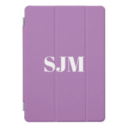 Minimalist lavender custom monogram initials iPad pro cover