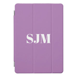 Minimalist lavender custom monogram initials iPad pro cover