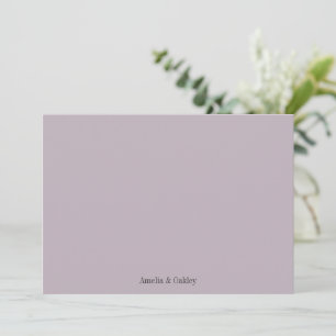 Minimalist Lavender Elegant Wedding Personalized Thank You Card