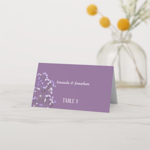 Minimalist Lavender Floral Wedding Place Cards
