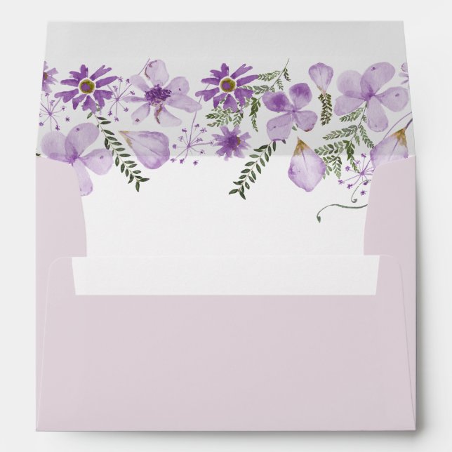 Minimalist Lavender Florals 5x7 Card Envelope (Back (Bottom))