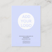 Minimalist lavender gray font earring display business card (Back)