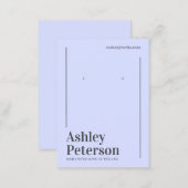 Minimalist lavender gray font earring display business card (Front/Back)