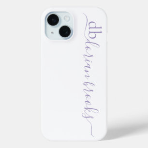Minimalist Lavender Monogram iPhone 15 Case