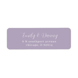 Minimalist Lavender Purple Elegant Wedding Address Label