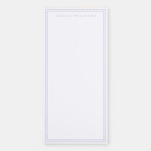 Minimalist Lavender Purple Monogram Name Magnetic Notepad