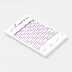 Minimalist Lavender Purple Weekly Habit Tracker Post-it Notes