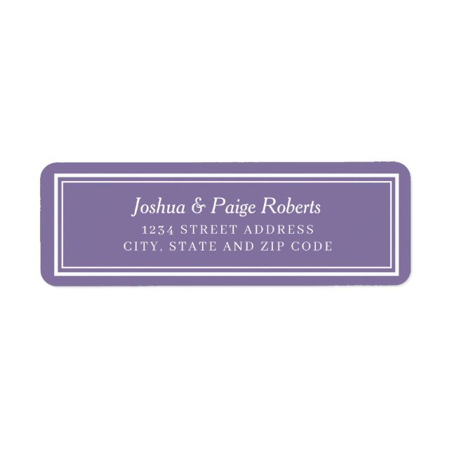 Minimalist Lavender Purple White Elegant Custom Label (Front)