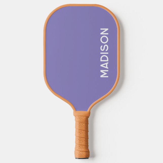 Minimalist Lavender Purple Womens Personalized Pickleball Paddle (Front)