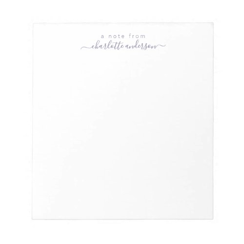 Minimalist Lavender Script Lettering Personalized  Notepad