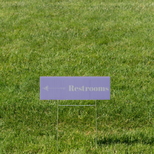 Minimalist Lavender Silver Direction Restrooms Sign
