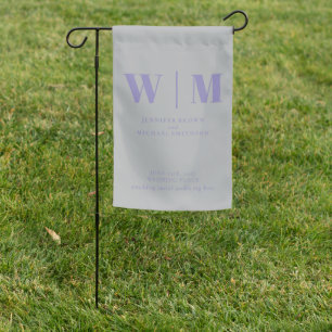 Minimalist Lavender Silver Modern Simple Wedding Garden Flag