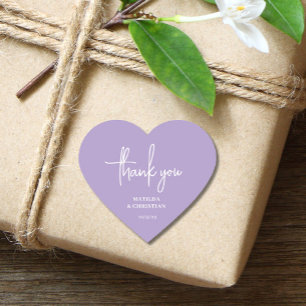 Minimalist Lavender Wedding Heart Sticker