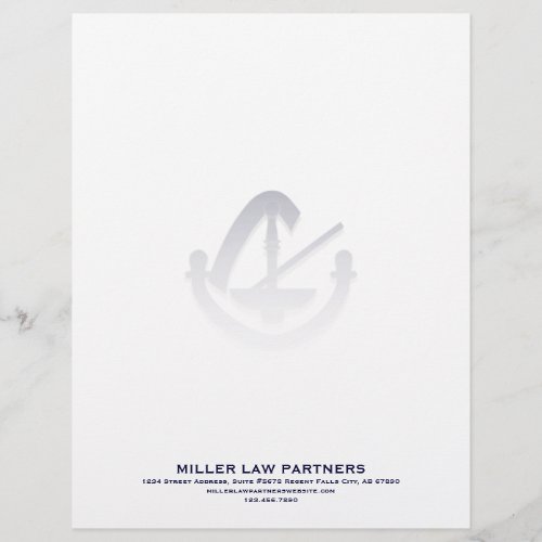 Minimalist Law Firm Letterhead Navy Typography