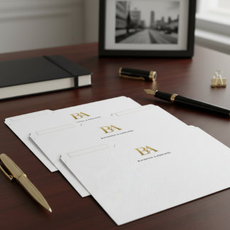 Minimalist Law Firm Monogram File Folders