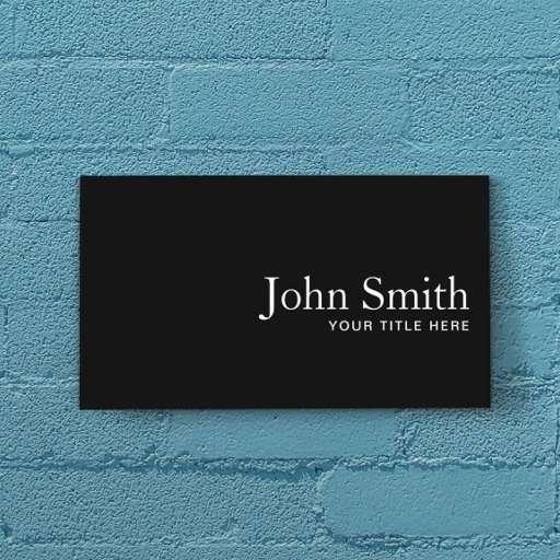 Customizable Plain Black QR Code Lawyer Business Card