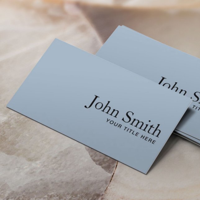 Minimalist Lawyer Attorney Plain Dusty Blue Business Card (Creator Uploaded)