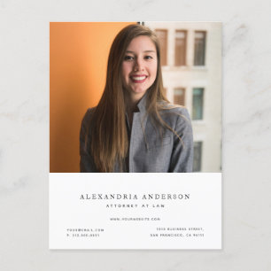Minimalist Lawyer Professional Photo Business Postcard
