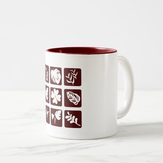 Minimalist Leaf Ceramic Coffee Cup (Front Right)