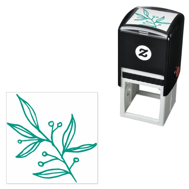 Minimalist Leaf Drawing Floral Wedding Stationery Self-inking Stamp (In Situ)