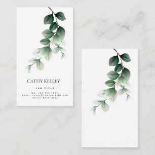 Minimalist Leaf Green Gold Business Card