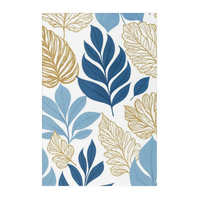 Minimalist Leaf Illumination - Acrylic Wall art (Front)