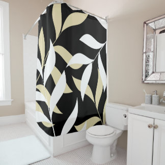 Minimalist Leaf Pattern Shower Curtain