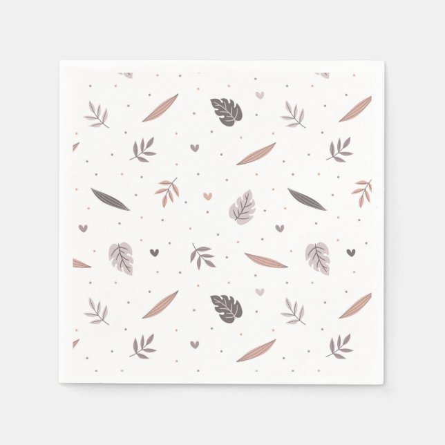 Minimalist Leaves Pattern Napkins (Front)