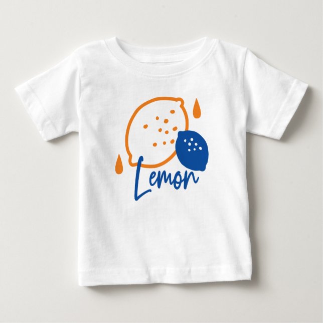 Minimalist Lemon Line Art – Modern Citrus Fruit Baby T-Shirt (Front)