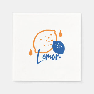 Minimalist Lemon Line Art – Modern Citrus Fruit Napkins