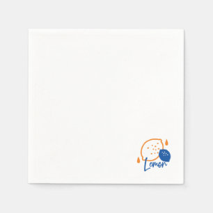 Minimalist Lemon Line Art – Modern Citrus Fruit Napkins