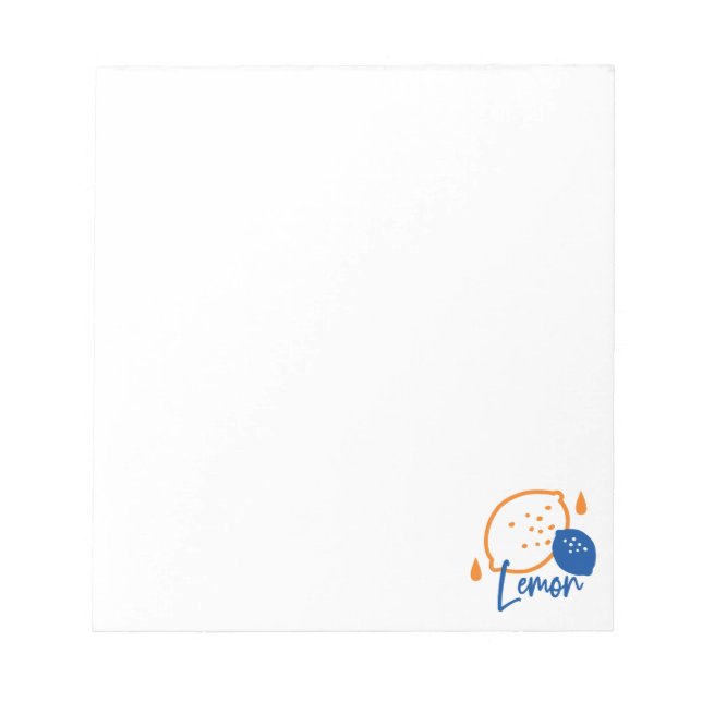 Minimalist Lemon Line Art – Modern Citrus Fruit Notepad (Front)