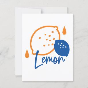 Minimalist Lemon Line Art – Modern Citrus Fruit Postcard